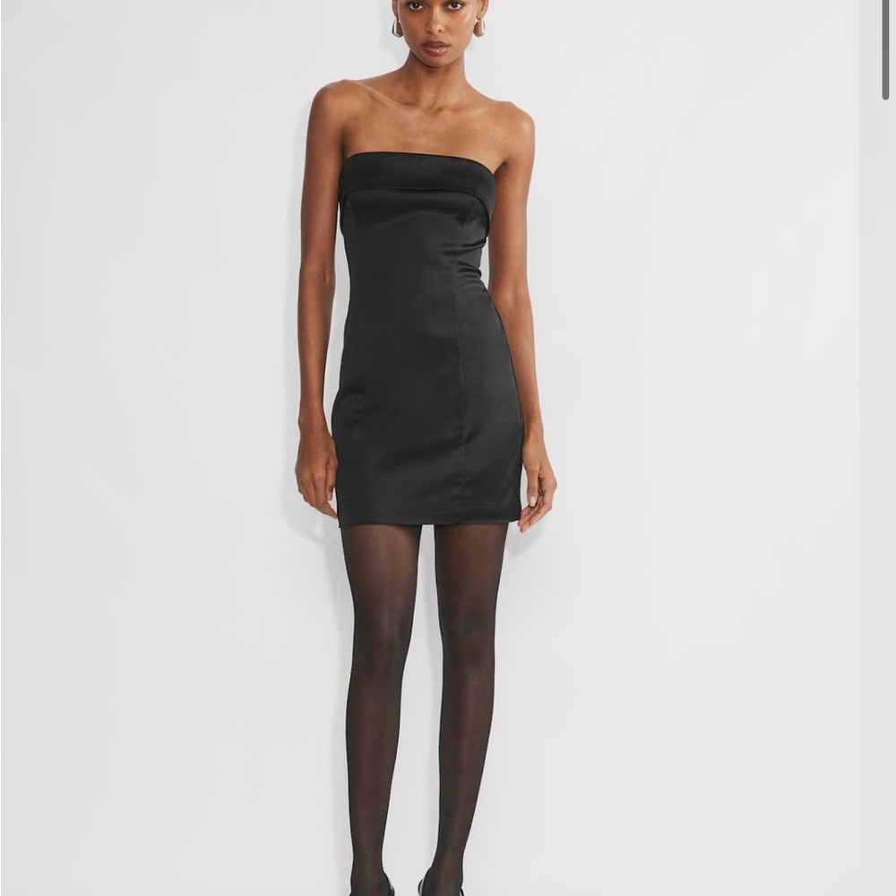 NWT Aritzia Black Shimmer Tube Mini Dress